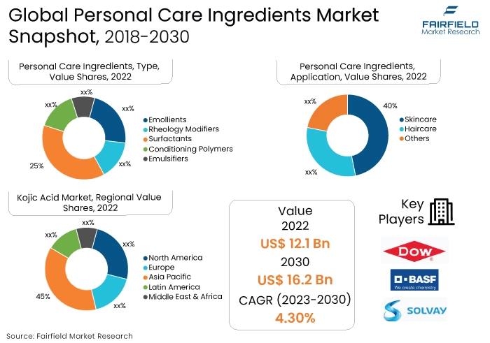 Personal Care Ingredients Market Snapshot, 2018-2030
