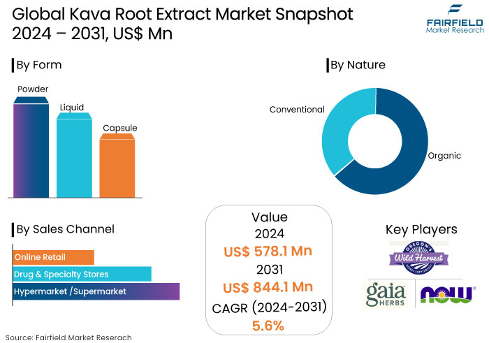 Kava Root Extract Market Snapshot, 2024 - 2031, US$ Mn